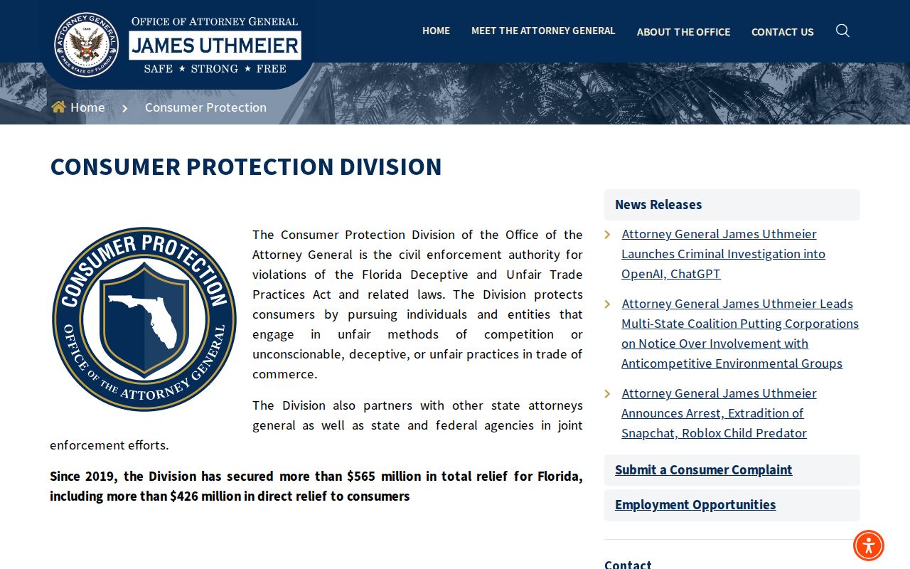 Florida consumer protection resources relevant to Oviedo neighborhood scams