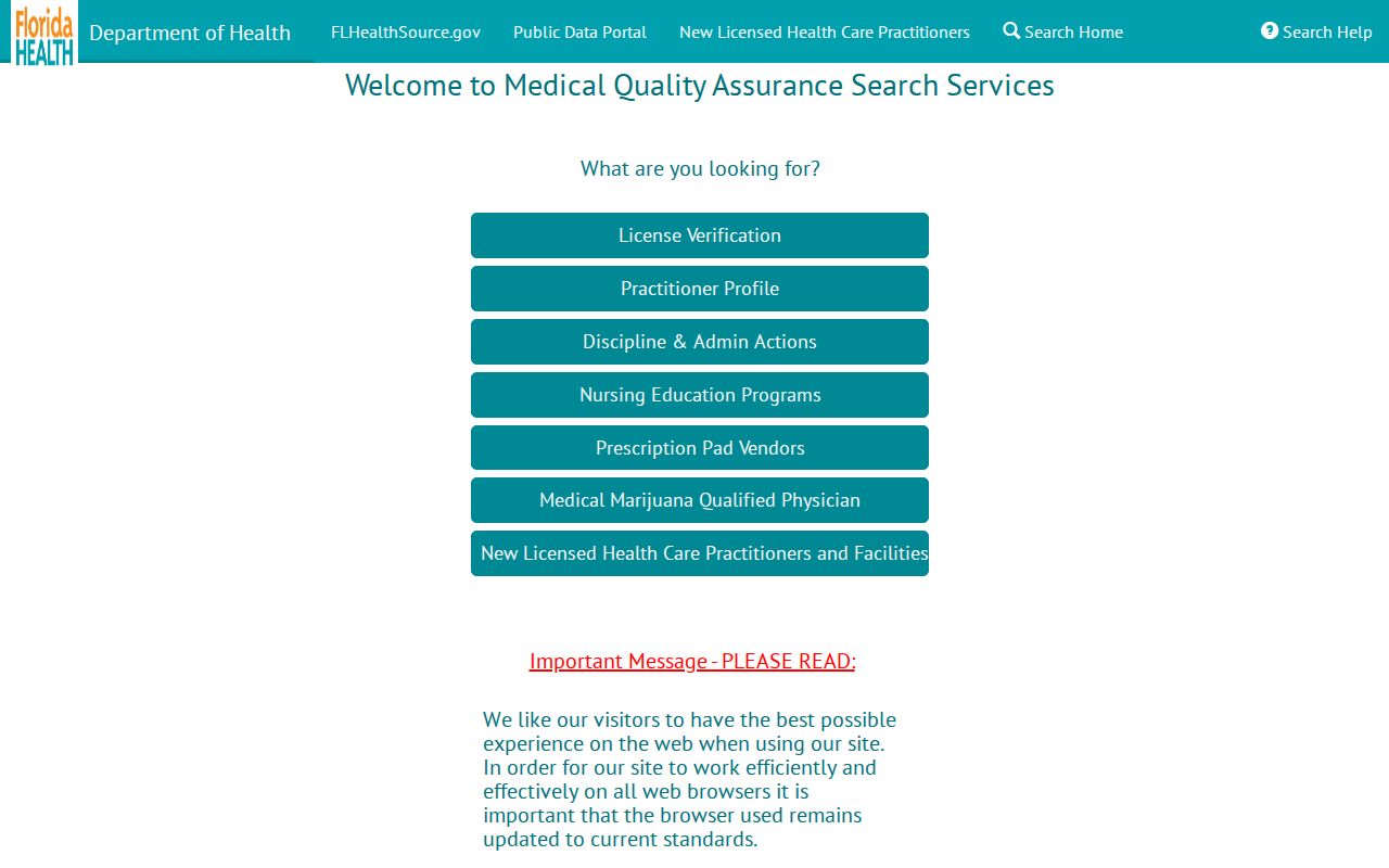Florida health practitioner profile search for an Oviedo resident lookup
