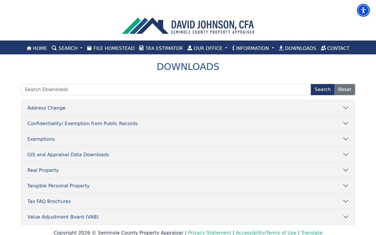 Seminole County parcel and GIS downloads for an Oviedo street search
